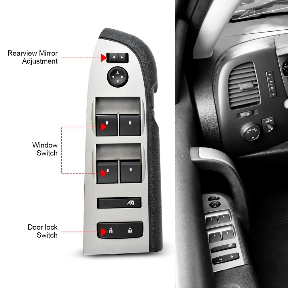 Front Driver Side Window Switch Chevy Silverado 1500 2007-2013 2500 HD GMC
