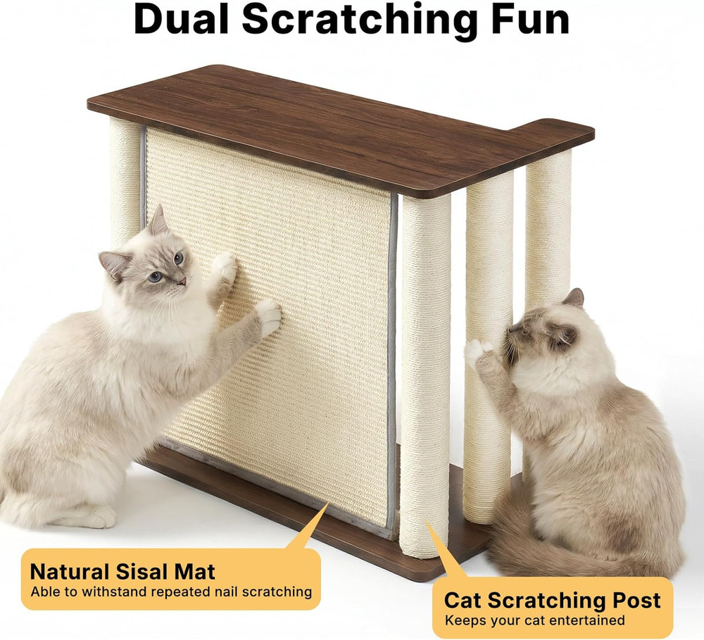 Couch Protector from Cat Claws, Couch End Table with Cat Scratch Panel and Scrat