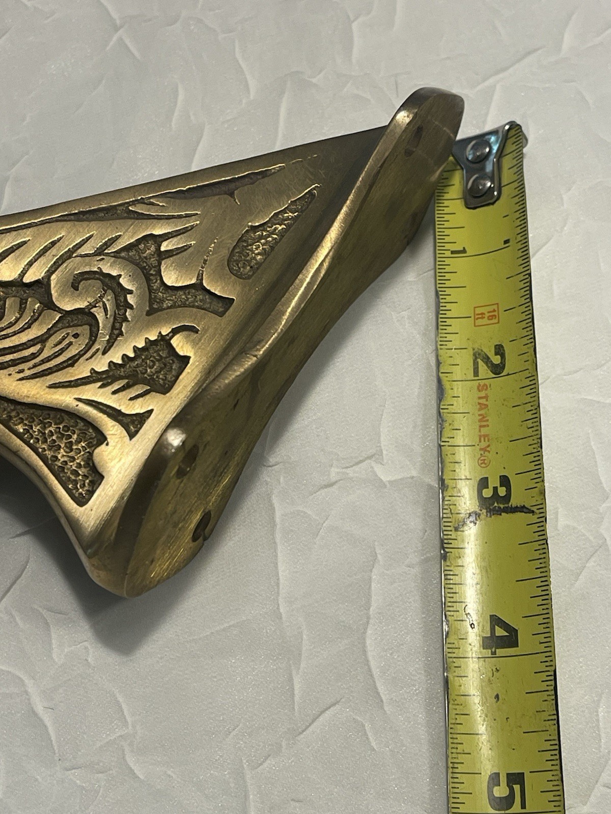 Set Of 3 Swing Arm Cast Solid Brass Bar Foot Rails, 2 inches