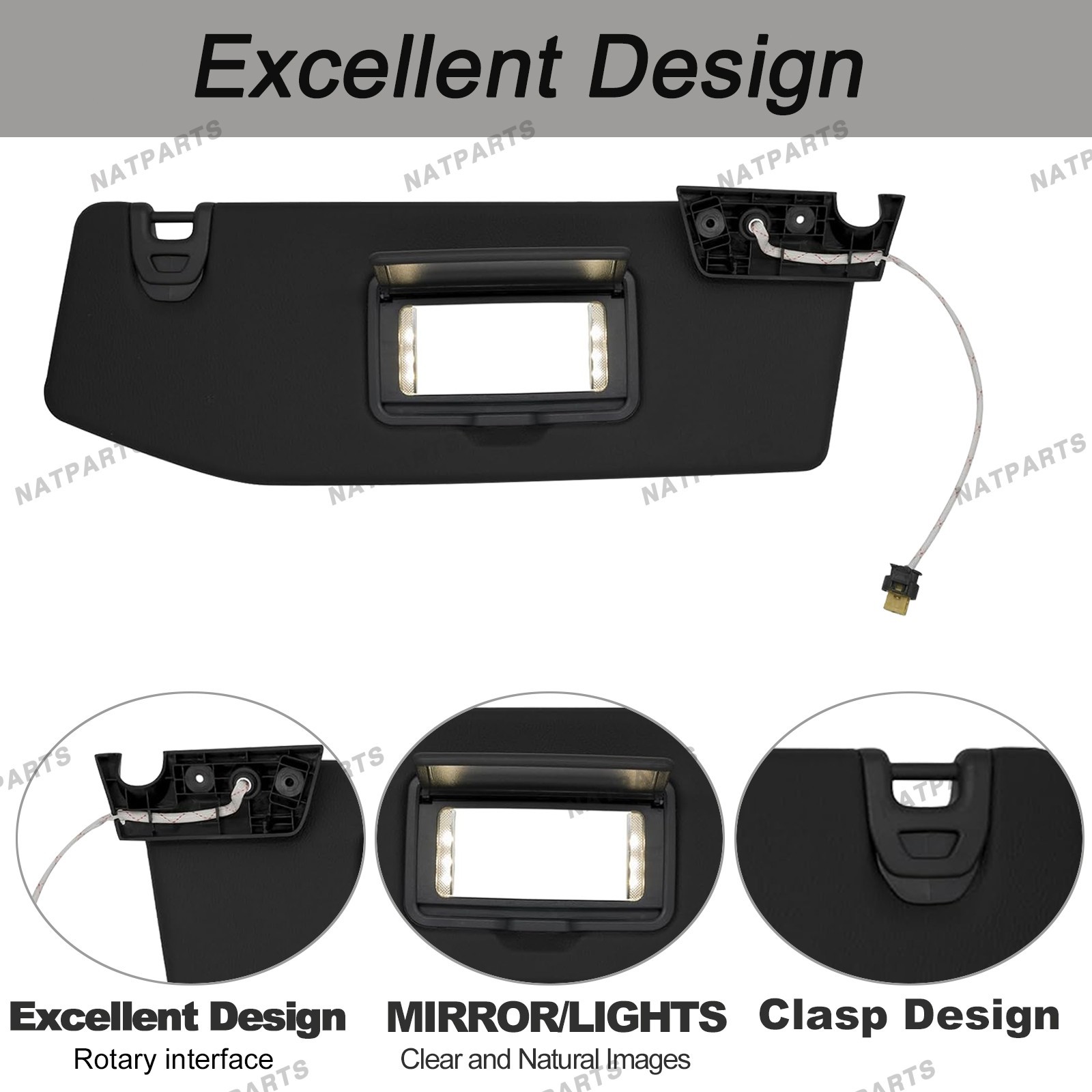 Right Sun Visor W/ Light for18-23 JeepWrangler 20-23 JeepGladiator 6CD23TX7AN