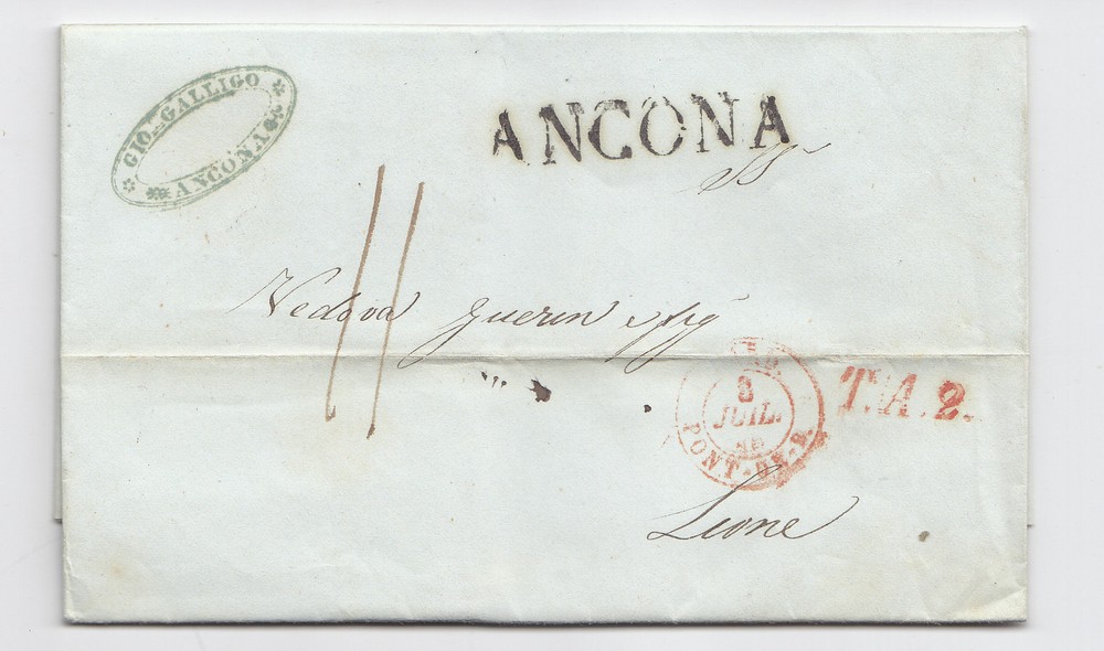 F301-PONTIFICAL STATE-PREF.ANCONA/LYON