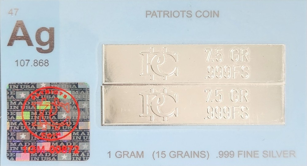One Gram Silver Bars That Snap Apart (5 Pack)