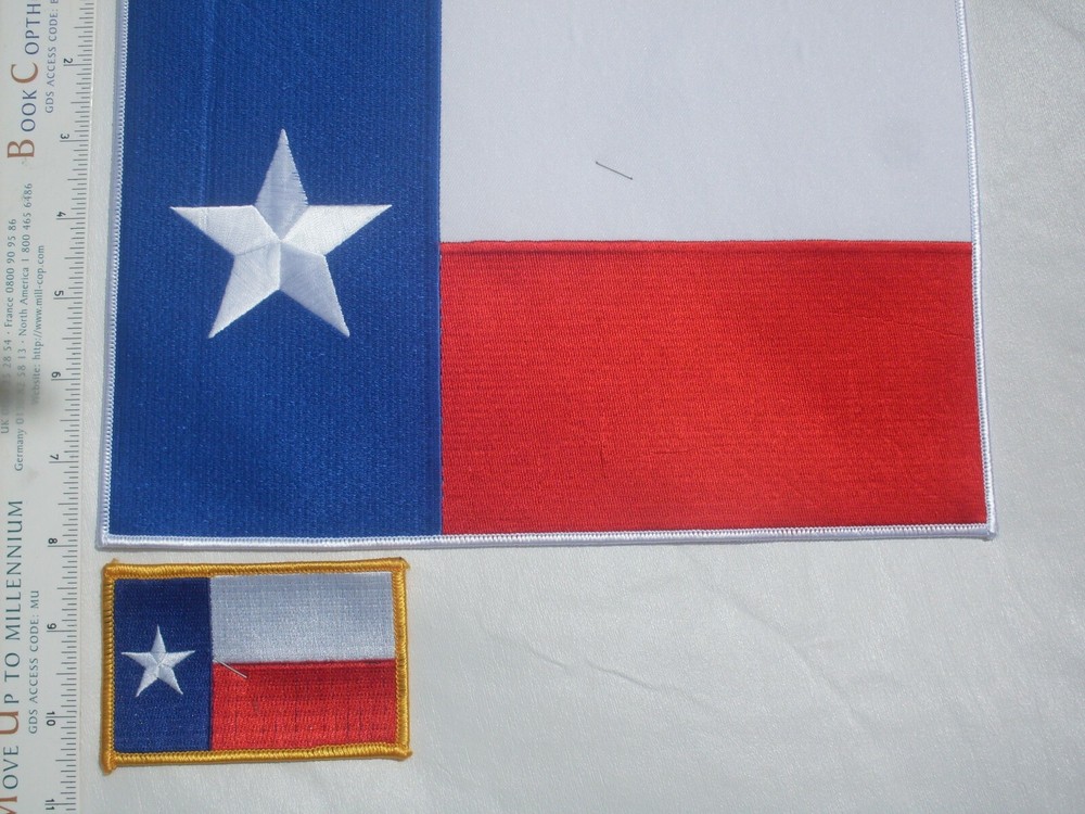 Texas Flag large patch and small patch embroidered Patches