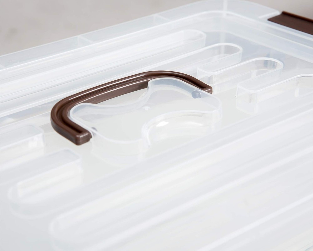 4 Pack-Plastic Storage Bins with Lids and Handle, Clear Plastic Latching Box ...