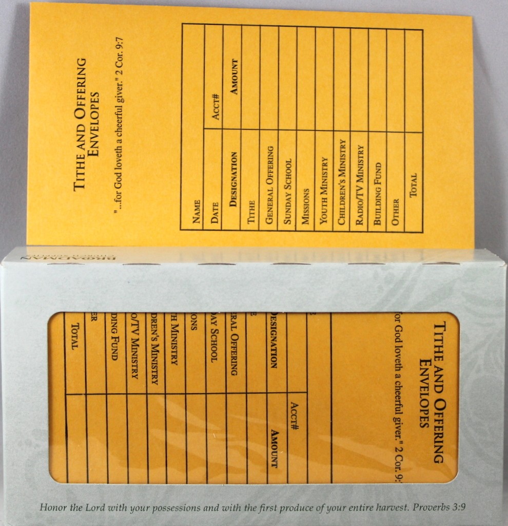Tithe & Offering Envelopes NEW Standard Bill Size Package Of 100 2 Cor. 9:7