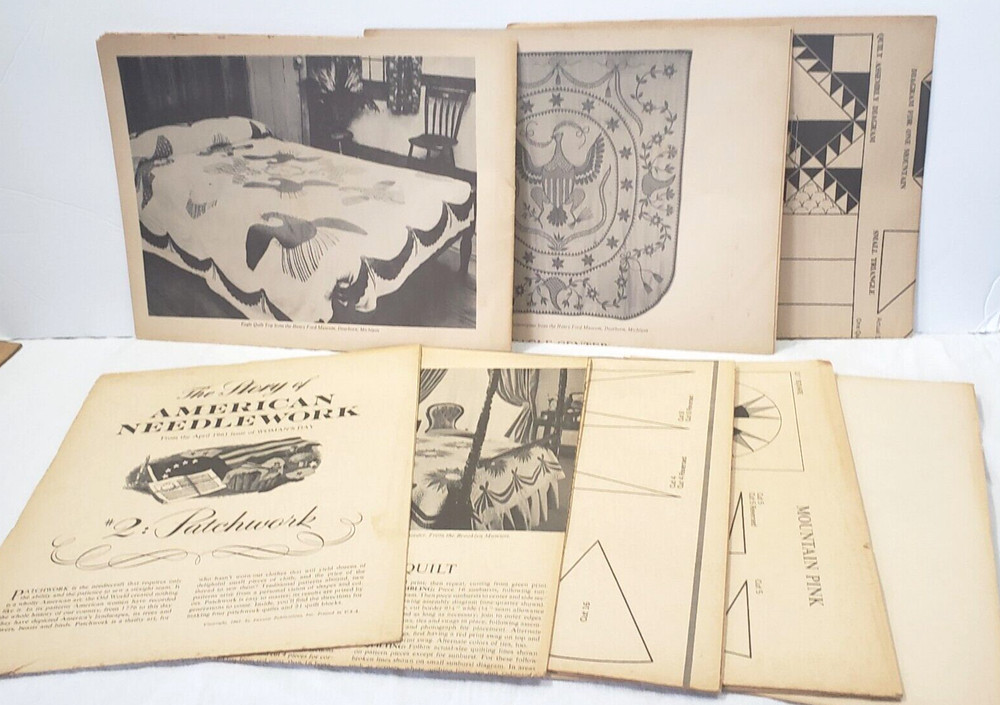 Vintage 1961 American Needlework Craft Patterns Patchwork April  Womans Day