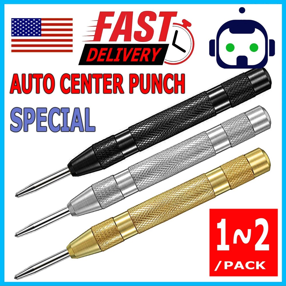 Automatic CENTER PUNCH Tool Adjustable Spring Loaded Super Strong Metal Drill