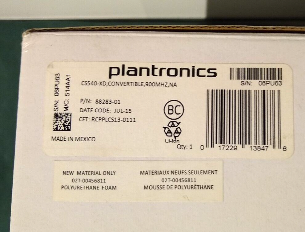 Plantronics CS540 - XD Wireless Telephone Headset System Hands Free Bluetooth