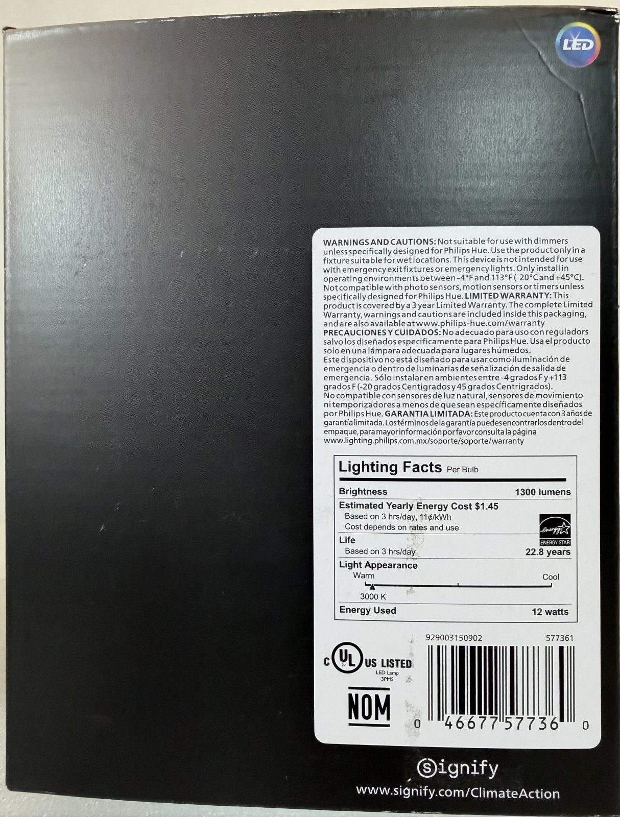 Philips Hue White Outdoor LED 100W Equivalent Smart Bulbs E26 (2 Bulbs)-FREE S/H