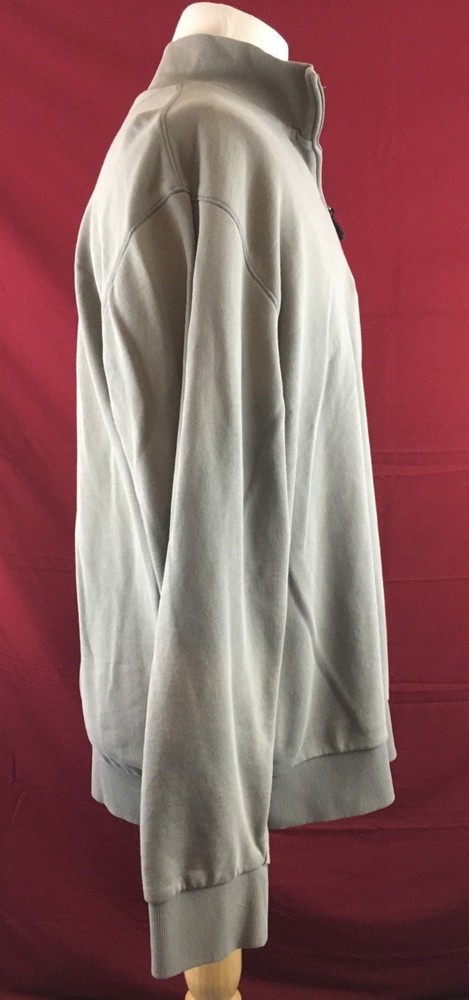 AUR Gray Quarter Zip Pullover Jacket Mens XL 100% Cotton