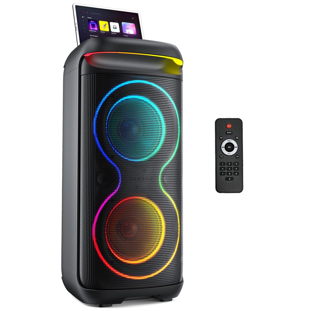 JYX Karaoke Machine System with 2 Microphones +Remote Control Bluetooth Speaker
