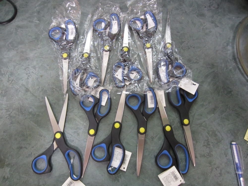 Twelve   6" Household Scissors Stainless Steel  Plastic Handle  sharp Scissors