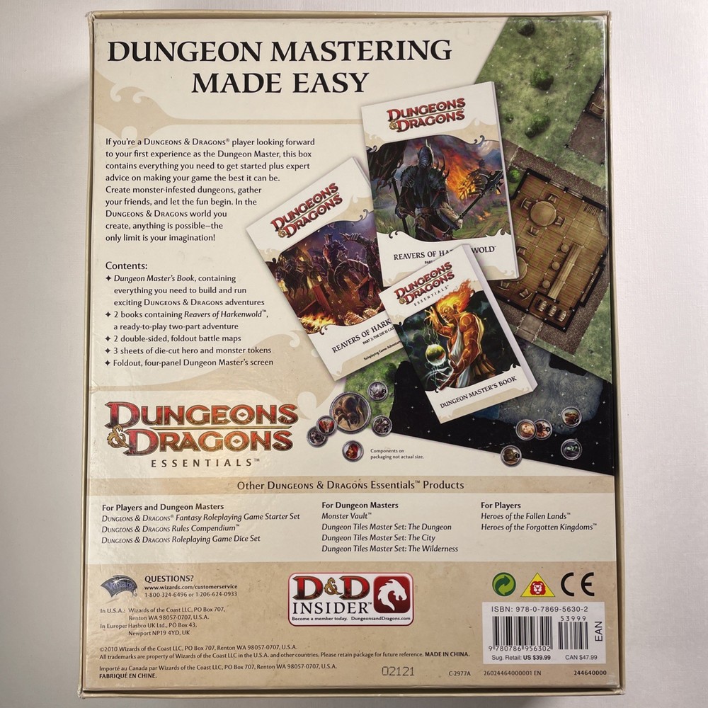 Dungeons & Dragons Essentials Dungeon Master's Kit 2010 Complete Not Used