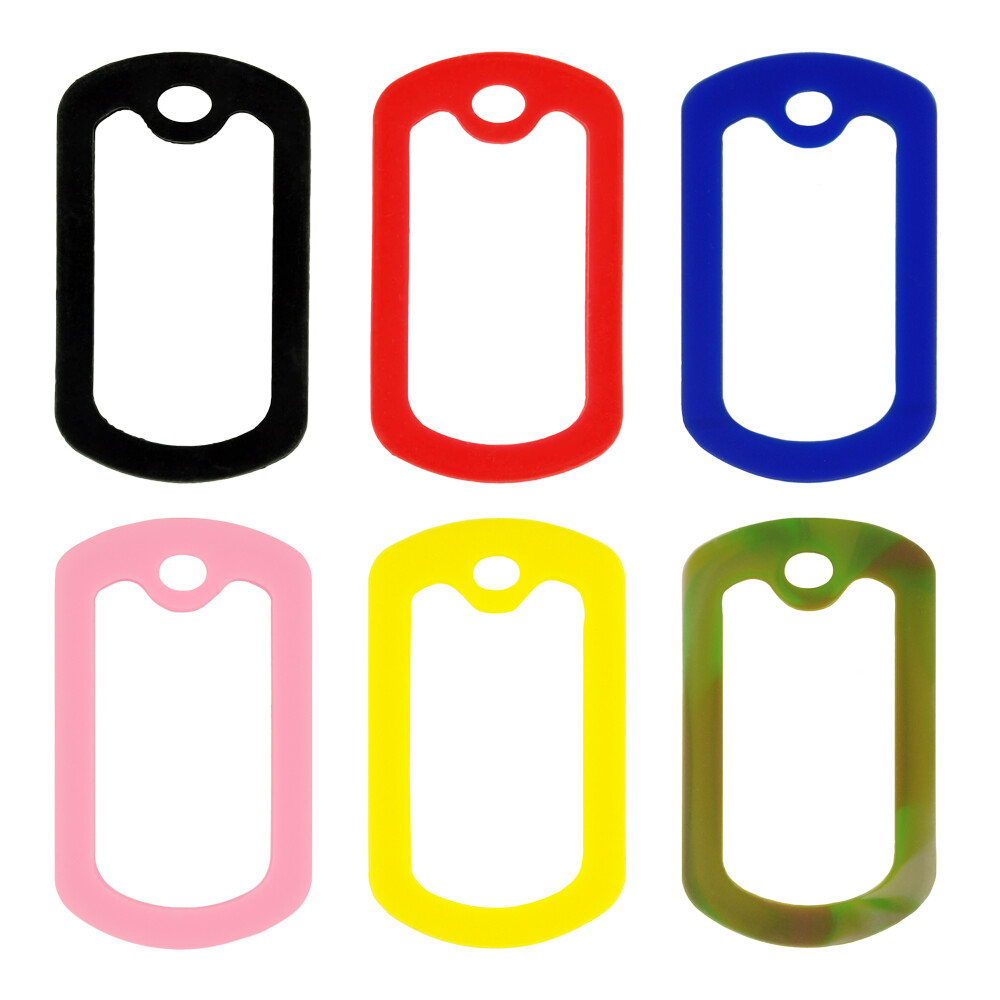PinMart's Military Style Dog Tag Silicone Silencer - Various Pack Sizes/Colors