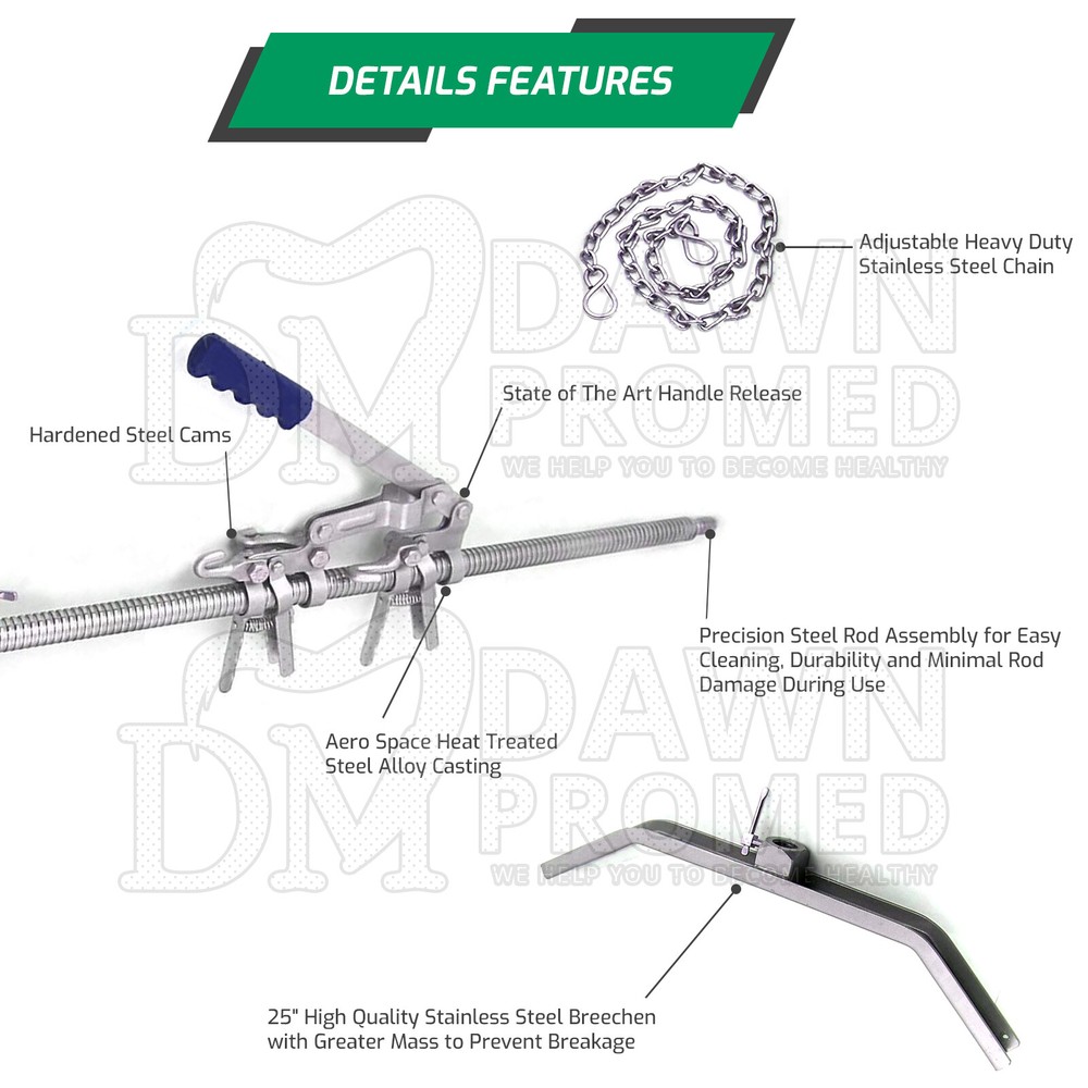Calf Puller Machine 65" Calving Extractor Double Ratchet Pull Kit German Grade