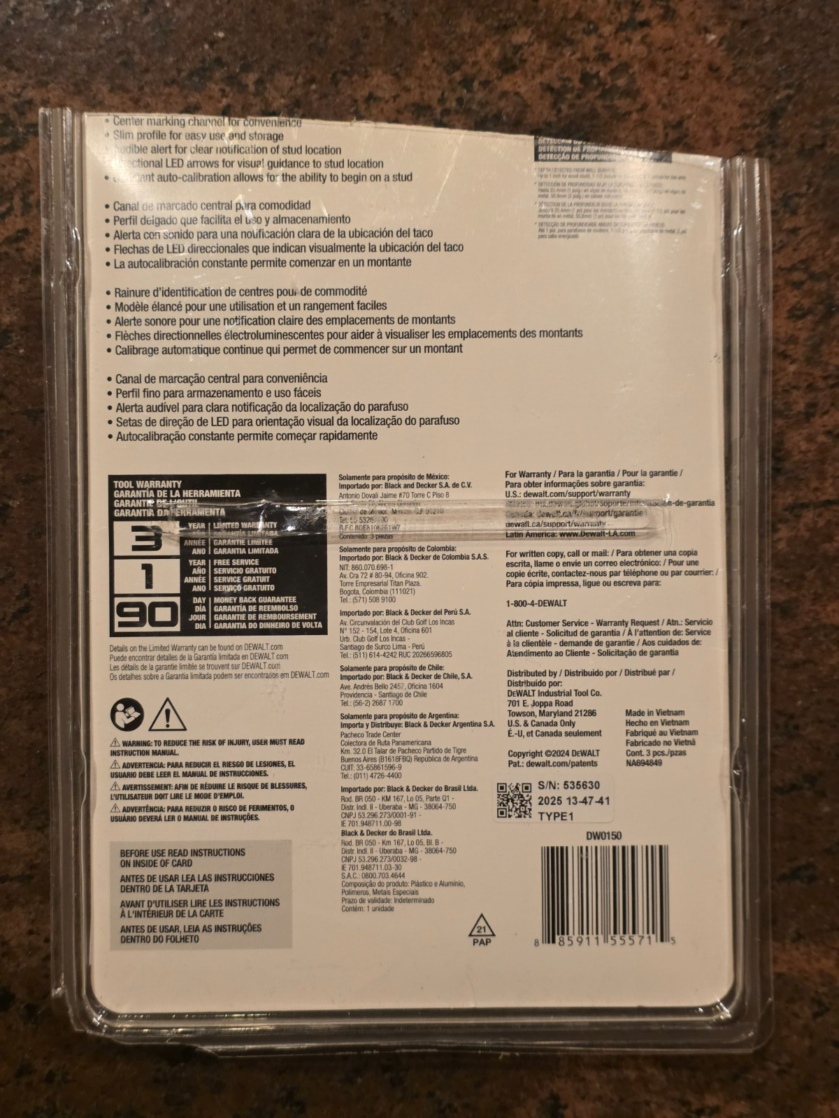 Dewalt DW0150 1-1/2" inch Wood Metal Center Sensor Stud Finder with AC Detect