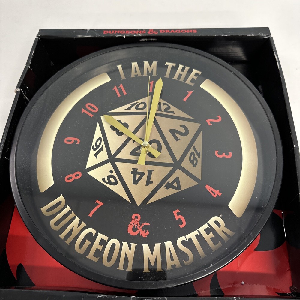 Dungeons & Dragons Dungeon Master Clock NEW Box distressed/light scratches frame
