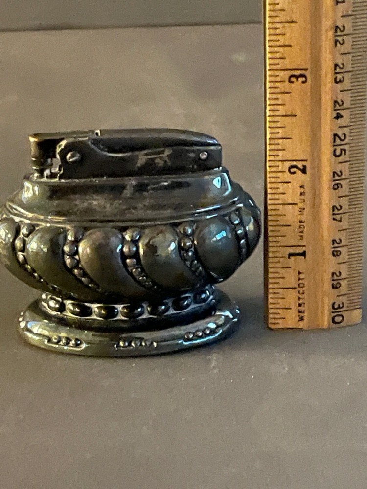 VINTAGE RONSON CROWN SILVERPLATE TABLE LIGHTER