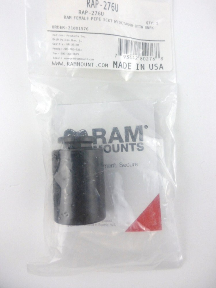 RAM Mount PVC Pipe Socket with Octagon Button End RAP-276U