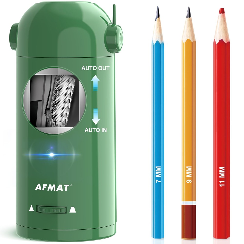 AFMAT Electric Pencil Sharpener, Fully Automatic Sharpener for Green
