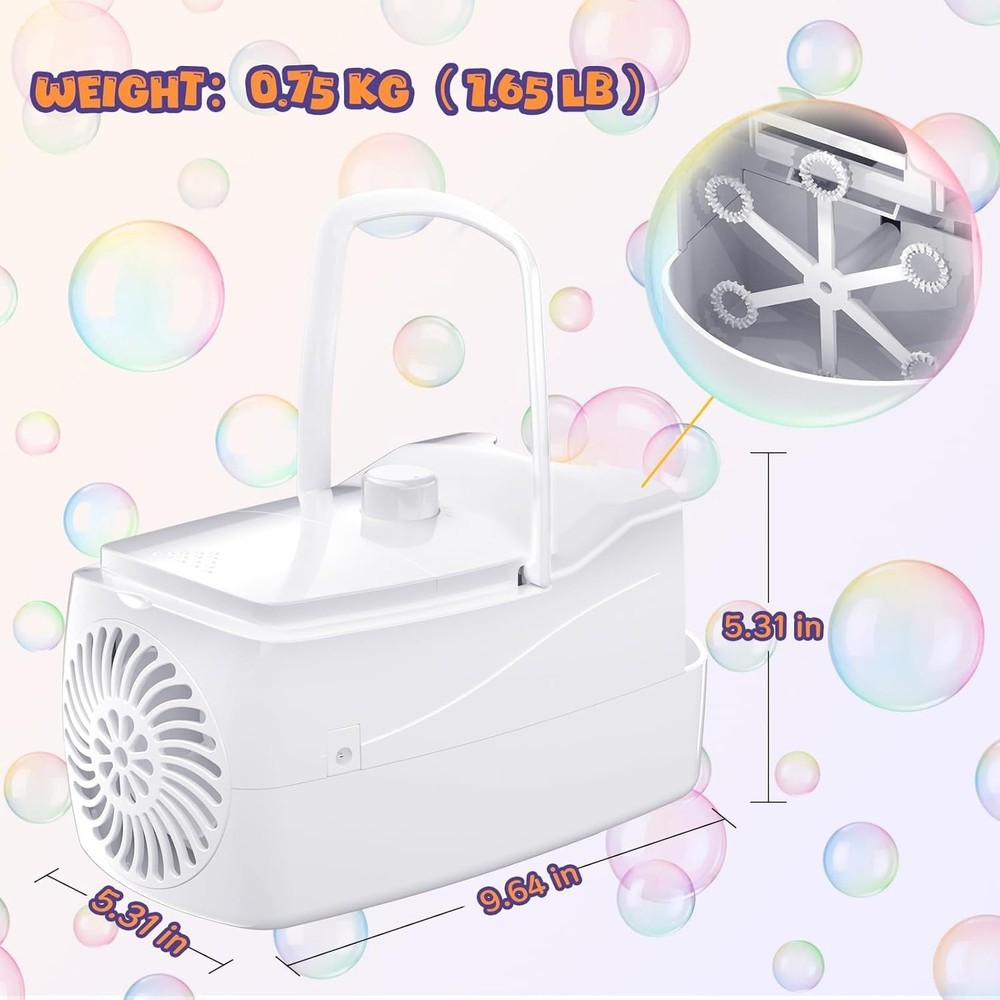 Bubble Machine, Automatic 18000+ Per Minute Big Bubbles Blower Maker for Kids T