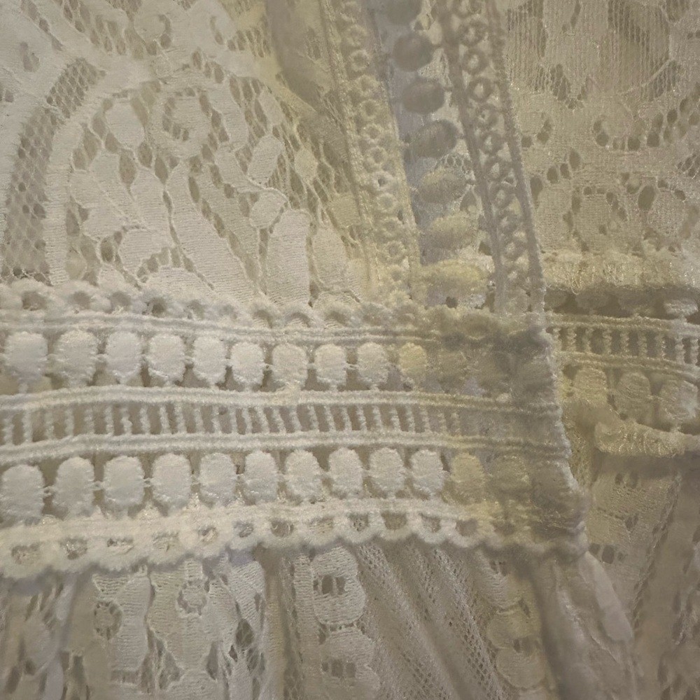 Romantic Shabby Boho lace duster kimono cardigan topper Lagenlook Small