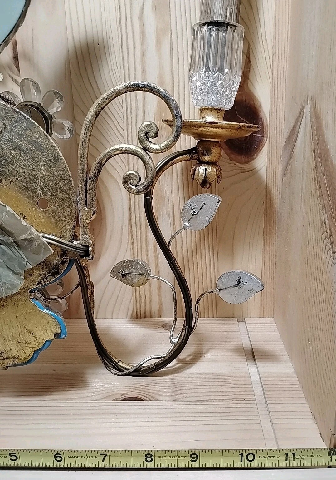 1 Antique Maison Bagues French Crystal Glass Parrot Bird Wall Sconce