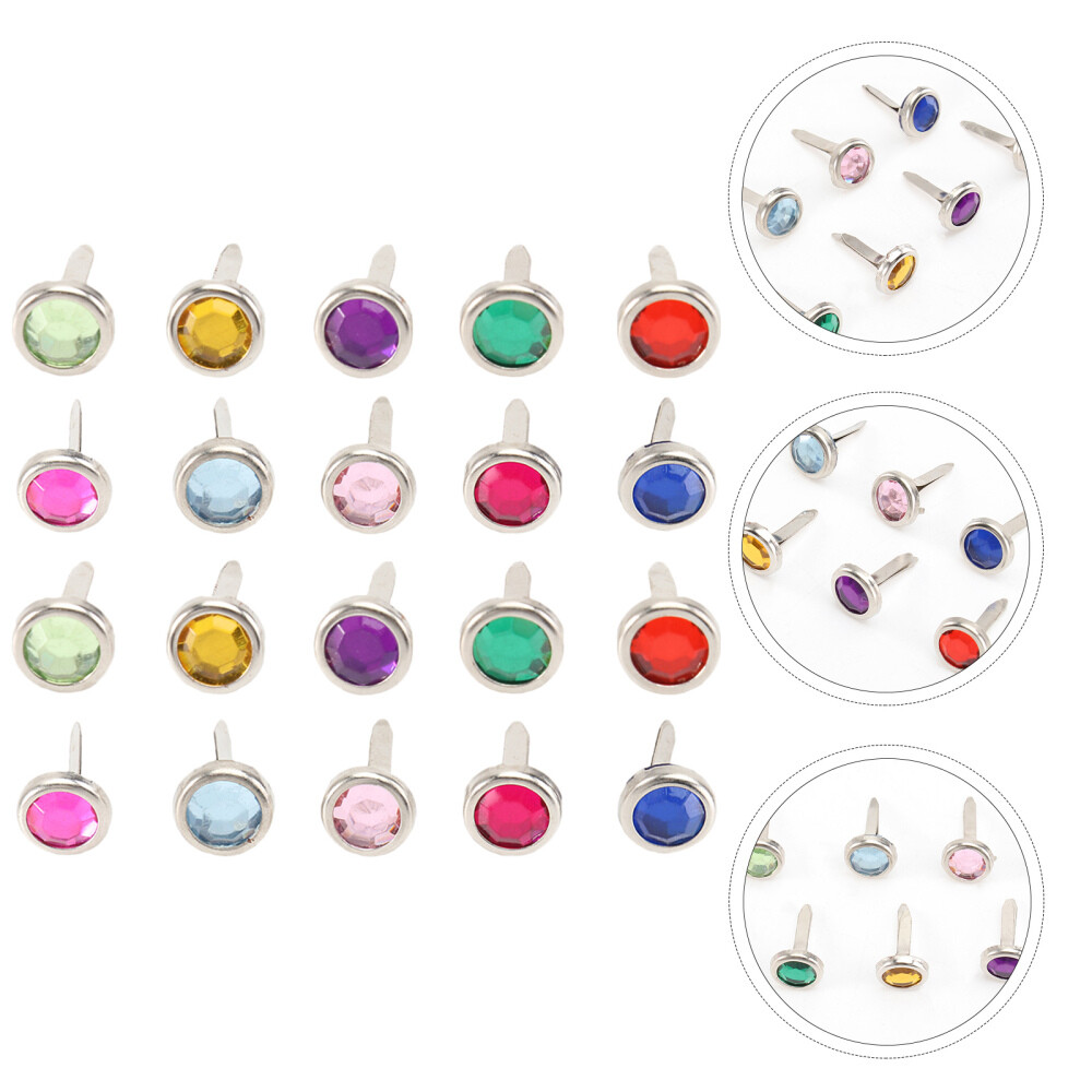 100 Pcs Multicolor Paper Fasteners Brads for Crafts Making Braslets