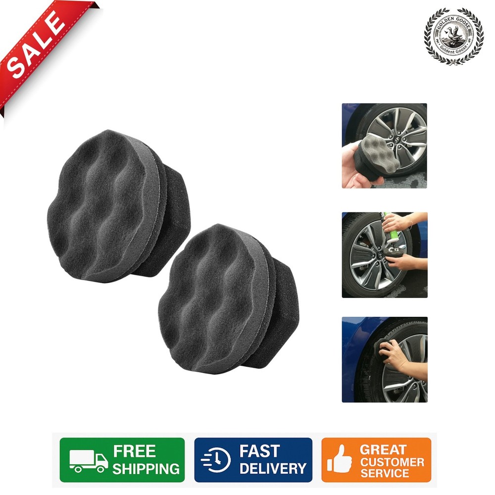 2-Pack Durable Tire Shine Applicator Pads – Ergonomic, Reusable & Efficient