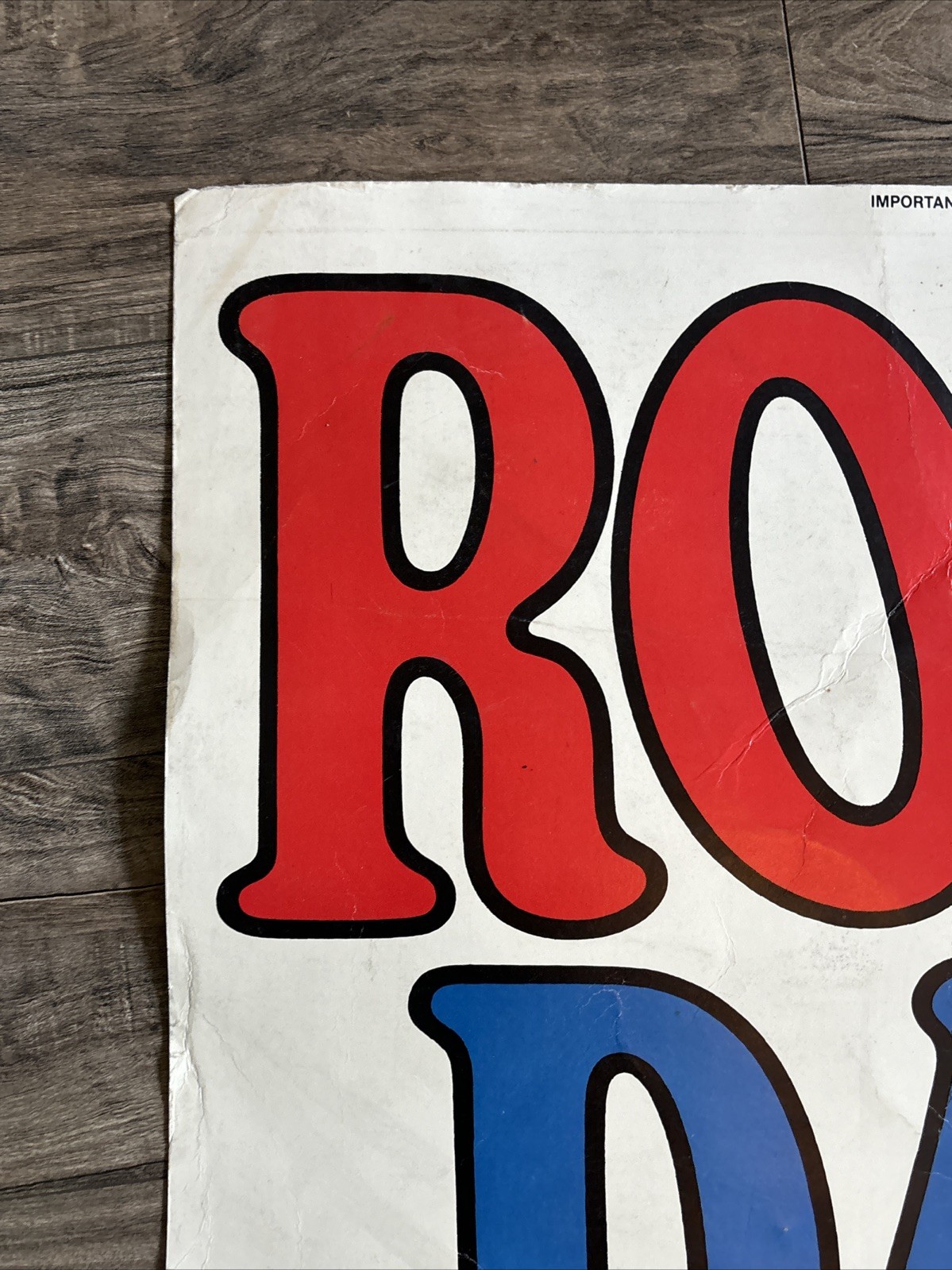 Vintage 1970s RARE 38" x 25" RODEO DAYS Bull Riding Cowboy Poster Kraft READ HTF