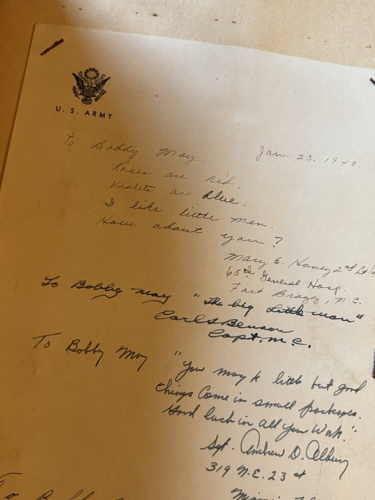 WWII US Scrap book of Robert Joseph May Photos, ID’s, Menu’s, Booklets,