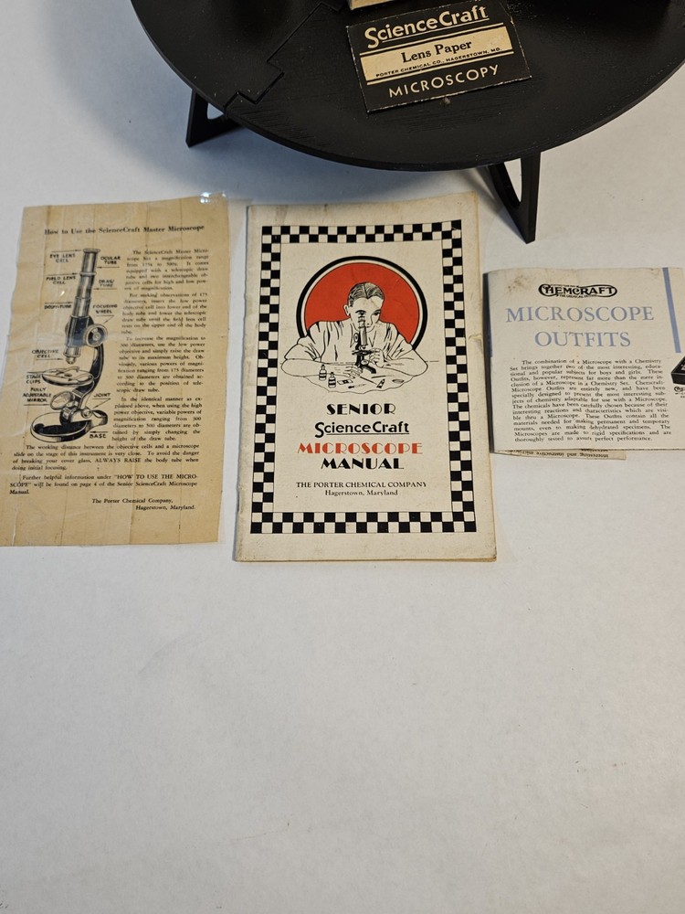Vtg Sciencecraft Microscope Lab Accessory Kit 1935-1960