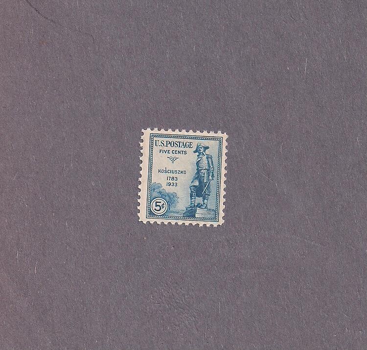 #734 five cent Kosciuszko, mint NHOG