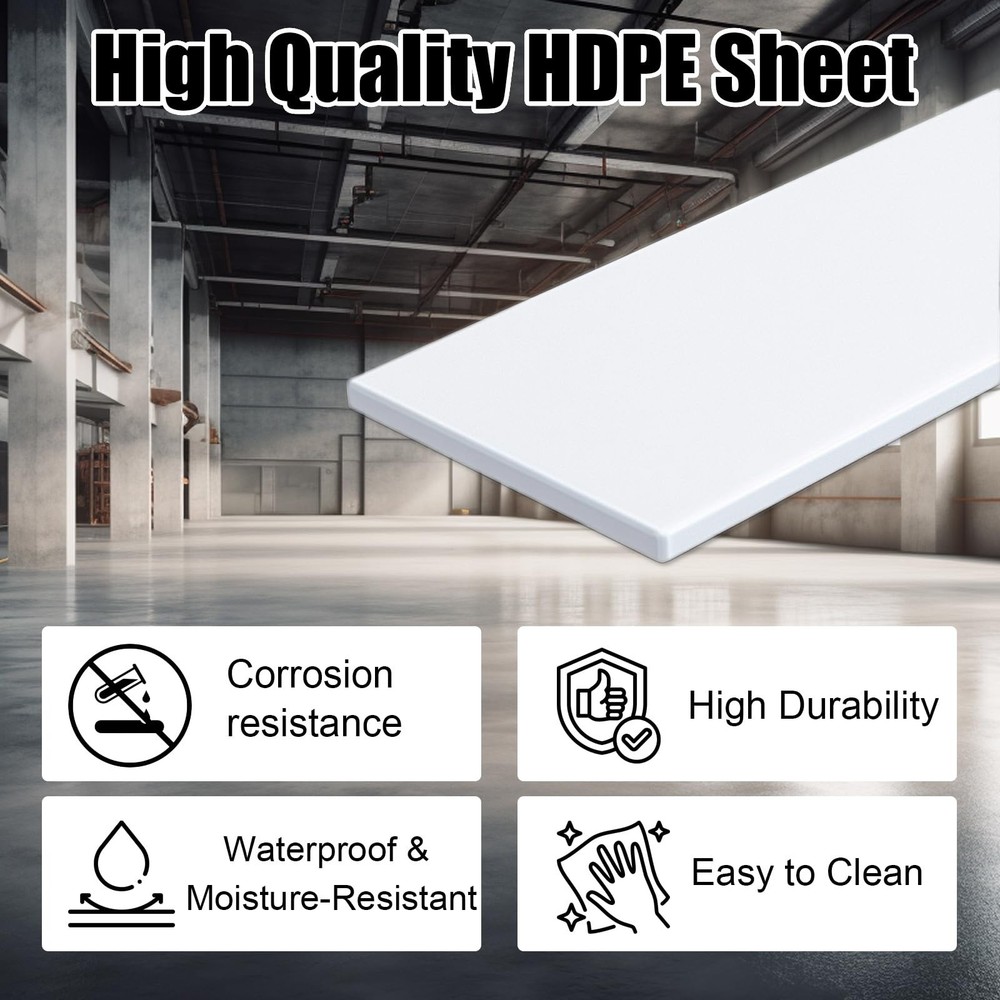 HDPE Sheet 1/4-2PCS 12" x 8" High Density Polyethylene Sheets with Protective...