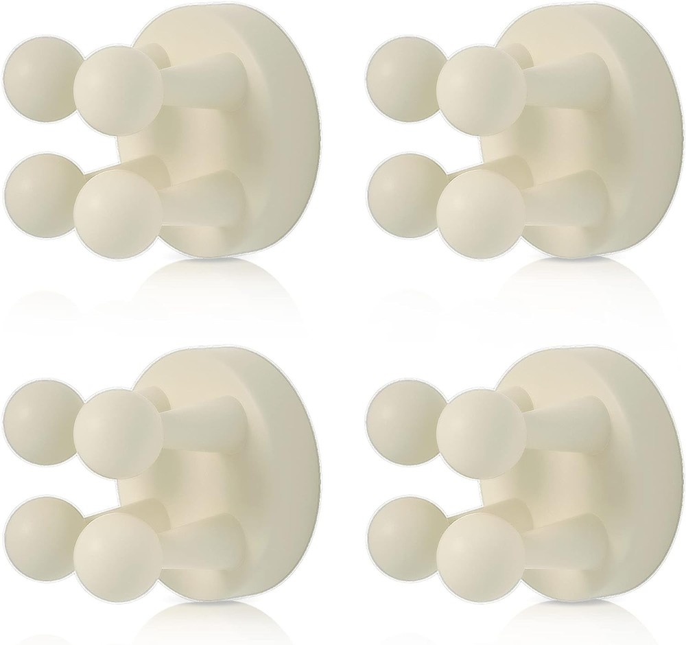 4 pcs Silicone Toothbrush Holder Multi-Function Hook Waterproof self Adhesive Si