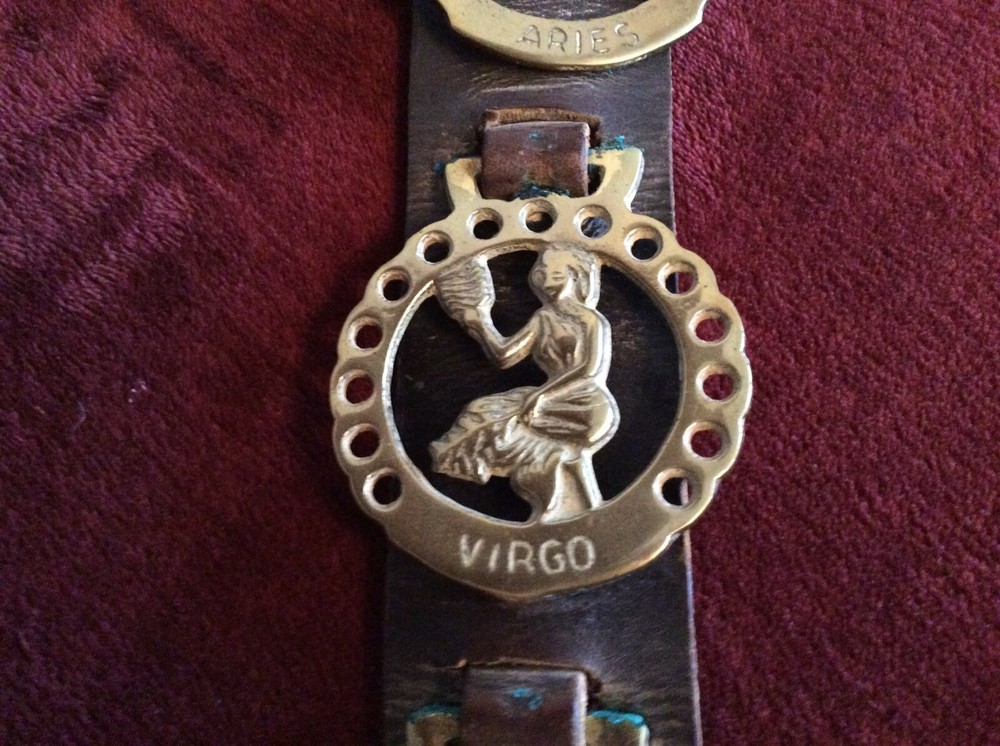 Zodiac Horse Brass On Leather Strap