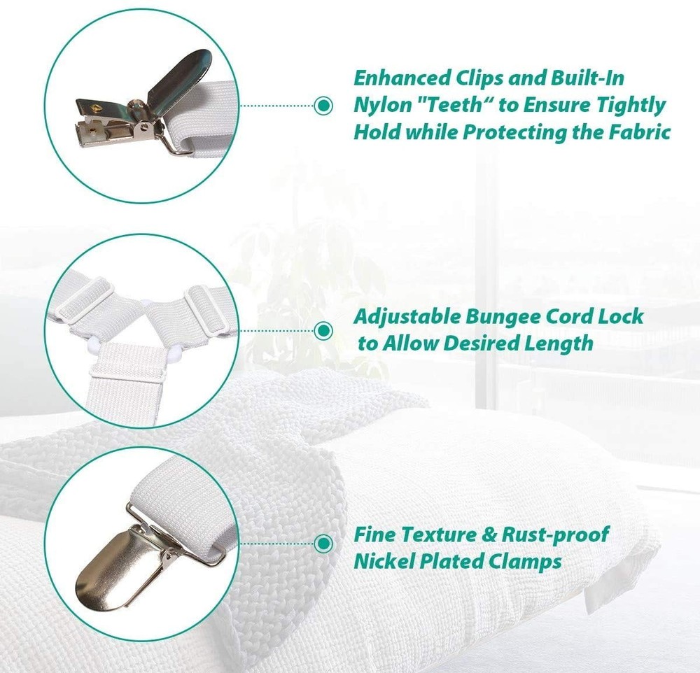 Bed Sheet Holder Straps Sheet Keepers Bedsheet Holders Fasteners 2 Sets