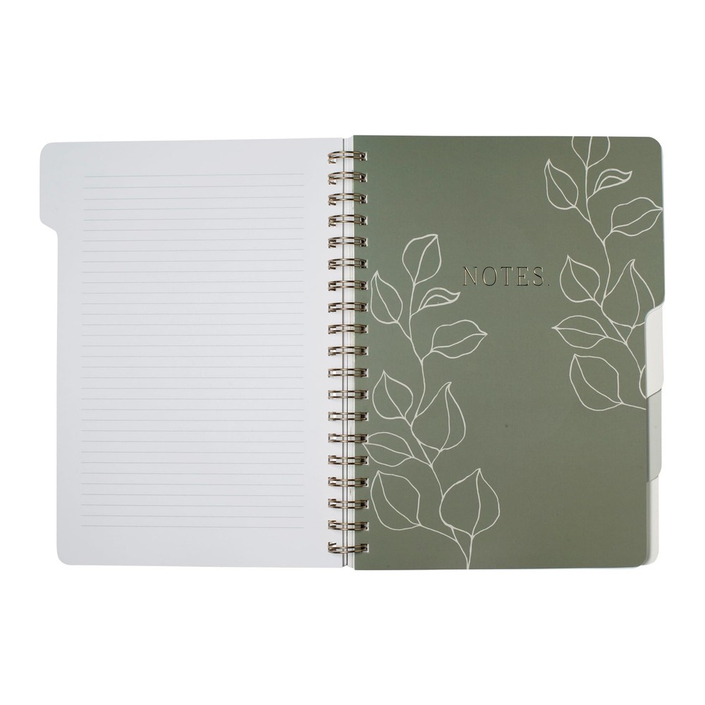 Fringe Studio Large Tab Notebook, "Modern Eucalyptus", Flexible Eucalyptus