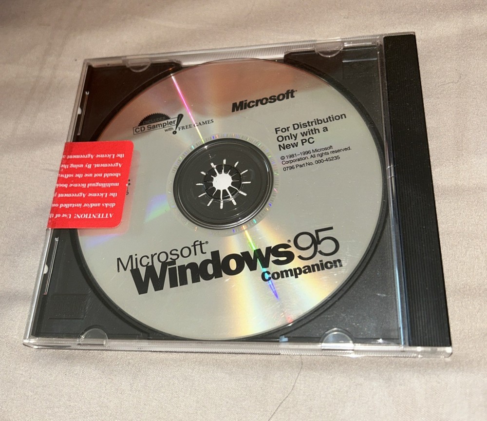 Microsoft Windows 95 Installation CD CD-ROM Disc Only. Unopened, Sealed Case
