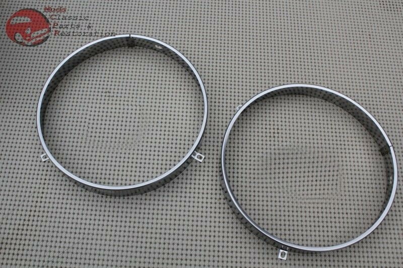 7" Headlight Headlamp Bulb Retaining Retainer Trim Ring Set GM Chevy Oldsmobile
