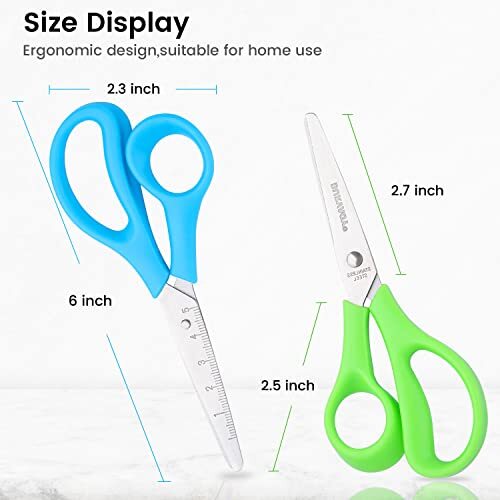 24Pack Sharp Scissors with Ergonomic Handle for Office Home School Sewing Fabric