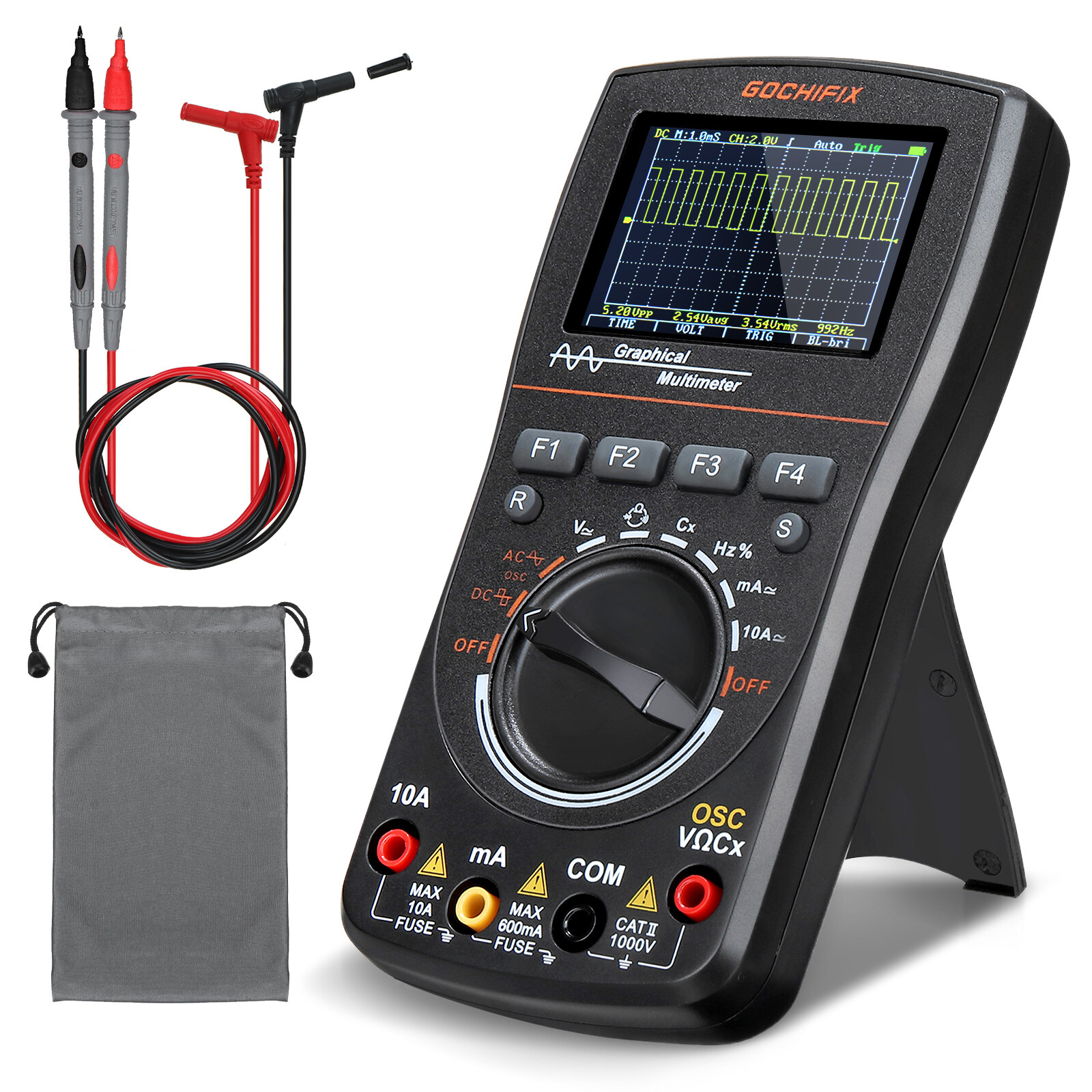 2-in-1 100MHz Handheld Oscilloscope Multimeter with 2.4inch Display with Memory
