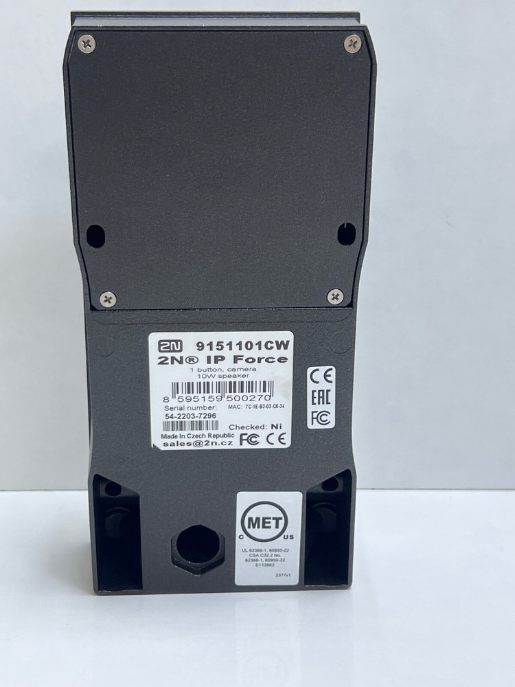 2N IP Force – 1 button & camera & 10W speaker 9151101CW