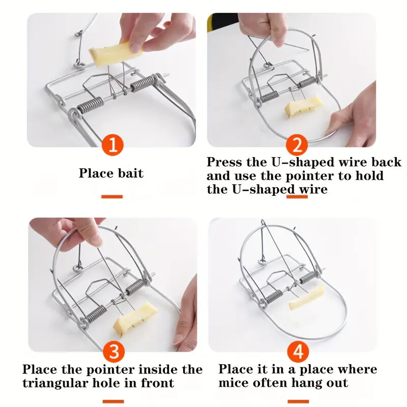 3 Units Small Animals Spring Traps Catch Traps Mouse Trap Rodent for Rabbit Rat