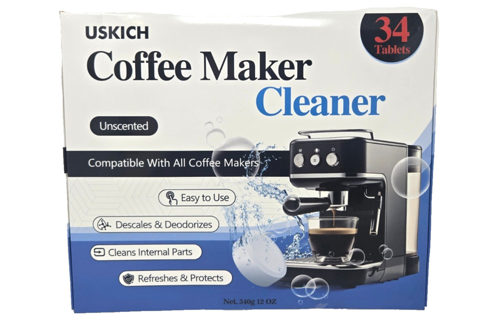Uskich Universal Coffee Maker Cleaner (Unscented), 34 Tablets