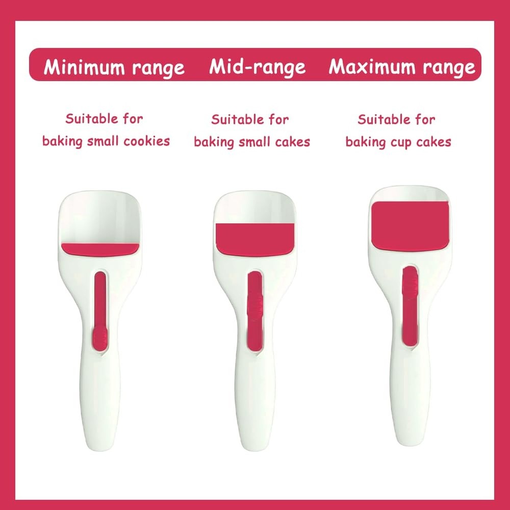 Cupcake Batter Dispenser Scoop with One-Touch Sliding Button - Professional C...