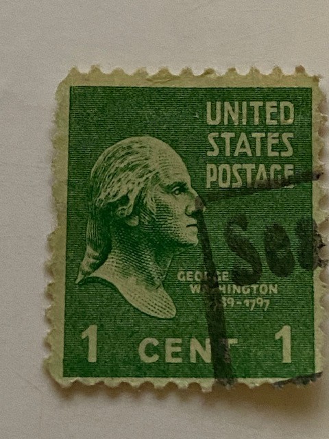 George Washington green 1 cent Stamp 1732-1932 East Facing Rare,LOOK AT AD!!