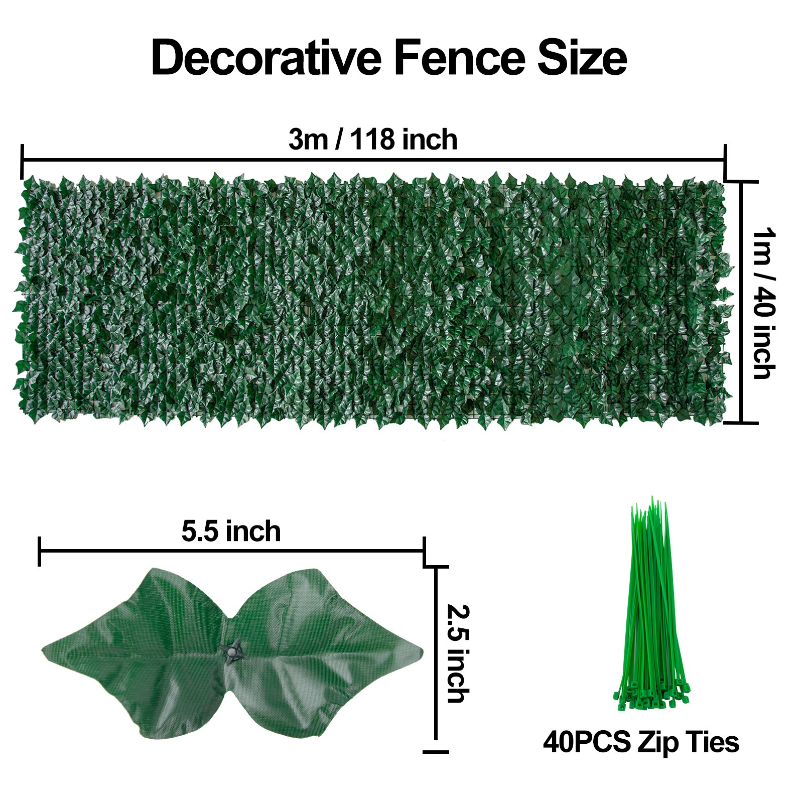 Artificial Ivy Hedge Green Leaf Fence Panels Faux Privacy Fence Screen for Home