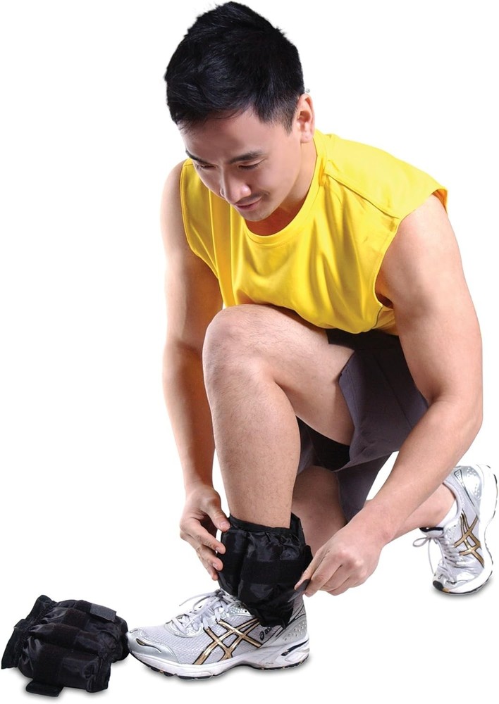 Adjustable Ankle Weights 10-20 lbs Pair | Black | Comfortable Toning Training