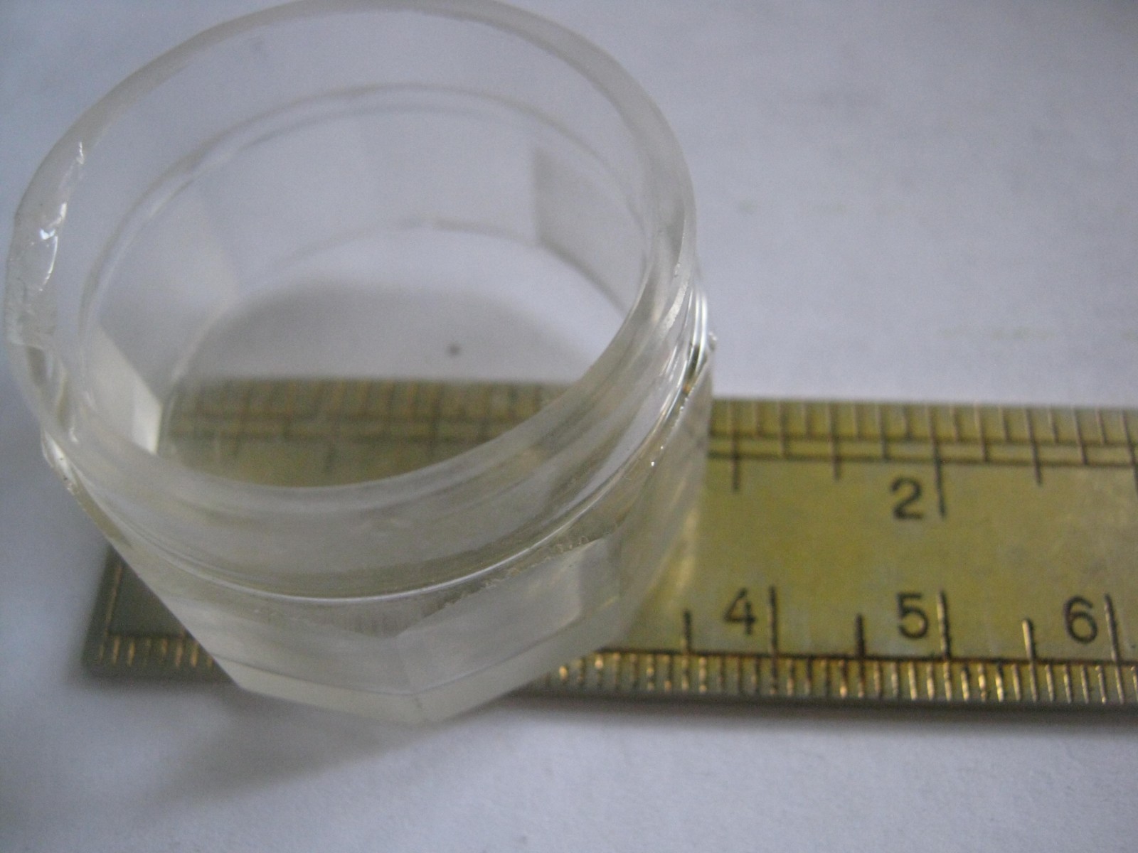 Glass Decagon 1.5" Pill Box w/ 800 Silver Top, German Maker HB Hermann Behrnd